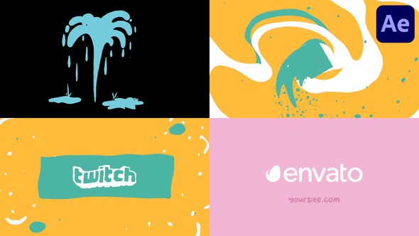 Videohive Liquid Cartoon Logo for After Effects Logo Stings template preview
