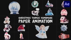 Videohive Christmas Things Handmade Paper Animation for After Effects Elements template preview