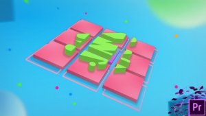 3D Mosaic Color Logo Premiere Pro template preview