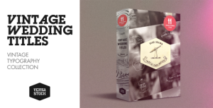 Vintage Wedding Titles Video Displays template preview