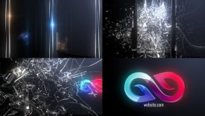 Videohive Abstract Glass Shatter Logo Opener Logo Stings template preview