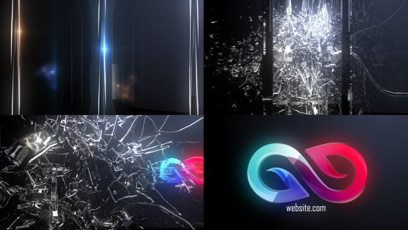 Videohive Abstract Glass Shatter Logo Opener Logo Stings template preview