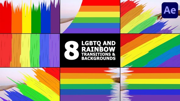 Videohive Rainbow And LGBTQ Transitions And Backgrounds | After Effects Elements template preview