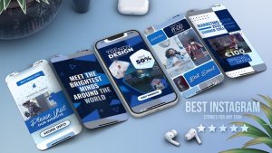 Vertical Instagram Promo Video Displays template preview