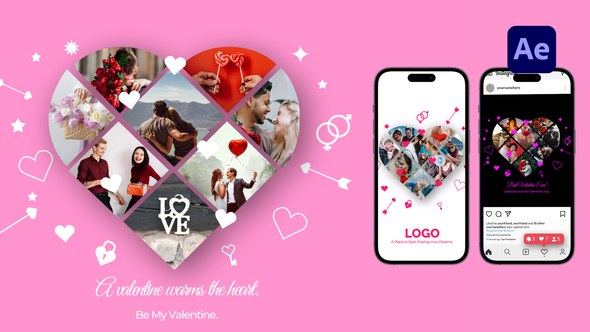 Videohive Valentine's Day Photo Collage Intro Openers template preview
