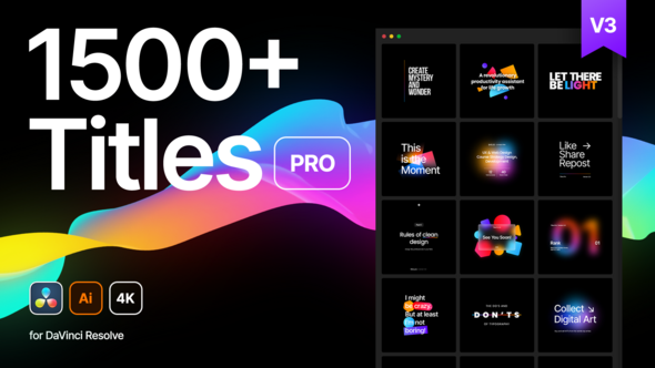 Titles Pro | DaVinci Resolve Elements template preview
