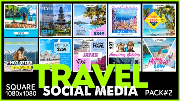Videohive Social Media Promo - TRAVEL Titles template preview