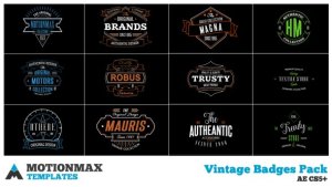 Videohive Vintage Badges Pack Titles template preview