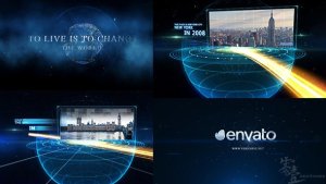 Earth line And Postcard Opener Video Displays template preview