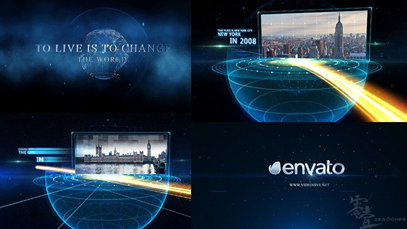 Earth line And Postcard Opener Video Displays template preview