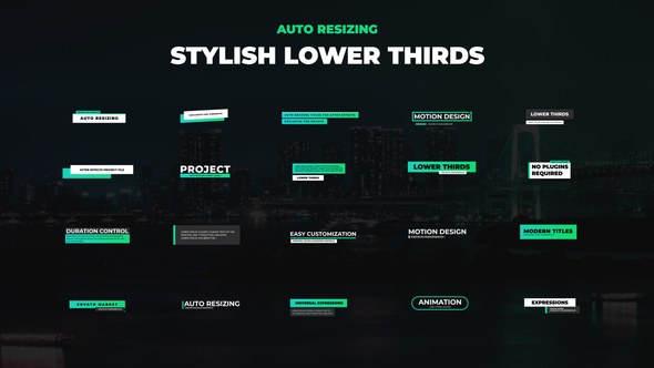 Videohive 20 Stylish Lower Thirds | Auto Resizing Text Titles template preview