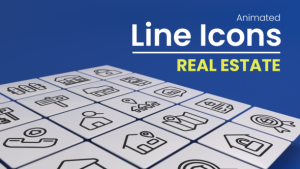 Videohive 50 Animated Real Estate Line Icons Infographics template preview