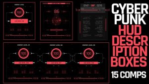 Videohive Cyberpunk Hud Description Boxes Elements template preview