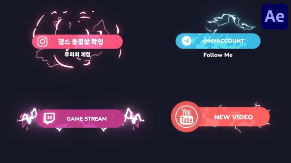 Videohive Electro Social Media Lower Thirds for After Effects Elements template preview