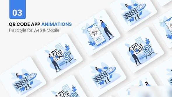 Videohive Qr Code App Animation - Flat Concept Openers template preview