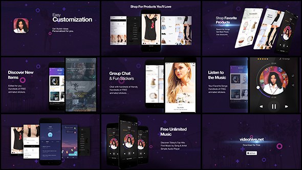 Cosmo l App Promo Kit Video Displays template preview