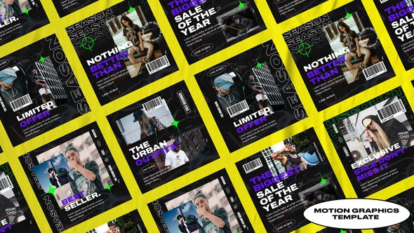 Loarse Streetwear Media Posts | Mogrt Premiere Pro template preview