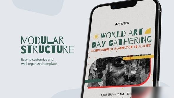 Videohive World Art Day Intagram Stories Openers template preview