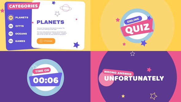 Videohive Kids Quiz Presentation Elements template preview
