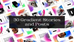 Videohive 30 Gradient Instagram Stories and Posts Elements template preview