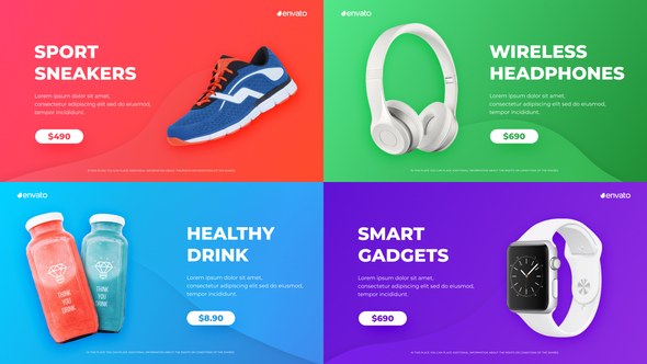 Market Promo Video Displays template preview