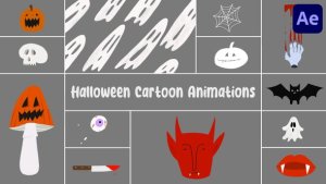 Videohive Halloween Cartoon Animations for After Effects Elements template preview