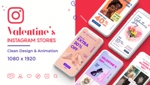 Valentine Instagram Stories Video Displays template preview