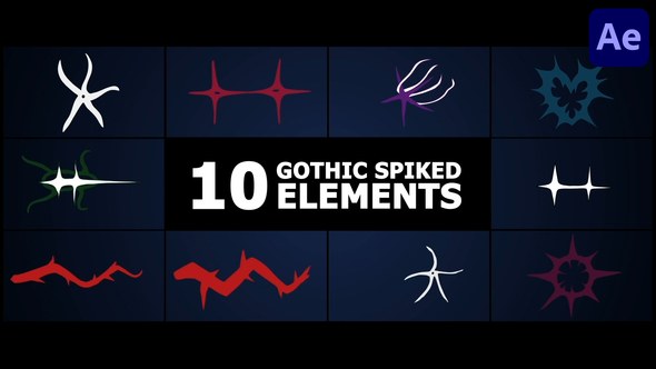 Videohive Gothic Spiked Elements | After Effects Elements template preview