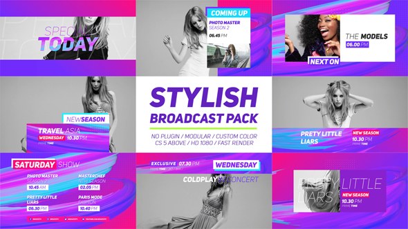 Stylish Broadcast Pack Video Displays template preview