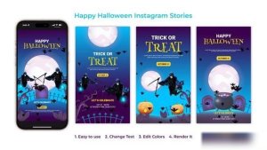 Videohive Happy Halloween Instagram Stories Openers template preview