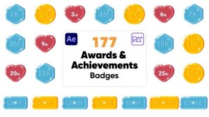 Videohive Awards & Achievements Badges For After Effects Elements template preview
