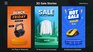 Videohive 3D Sale Stories Product Promo template preview