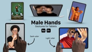 Videohive Male Hand Gestures for Tablets Product Promo template preview
