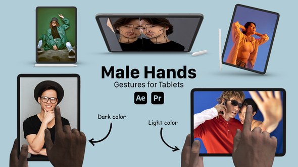 Videohive Male Hand Gestures for Tablets Product Promo template preview