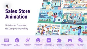 Videohive Sale Store - Flat Character Elements template preview