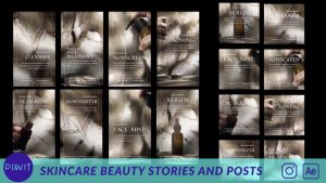 Videohive Skincare Beauty Stories and Posts Titles template preview