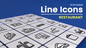 Videohive 50 Animated Restaurant Line Icons Infographics template preview