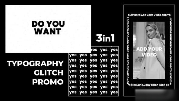 Videohive Typography Glitch Promo Openers template preview