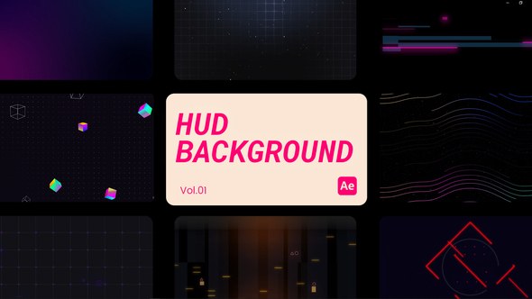 Videohive HUD Backgrounds 01 for After Effects Elements template preview