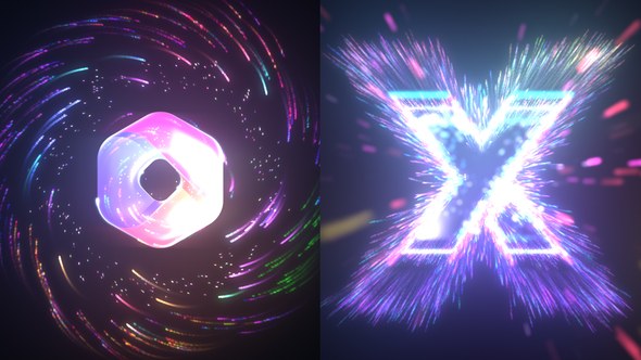 Videohive Colorful Particles Logo Reveal | 2 Versions Logo Stings template preview
