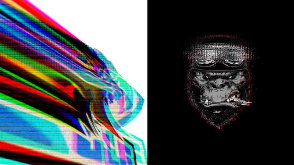 Videohive Powerful Glitch Logo Intro Logo Stings template preview