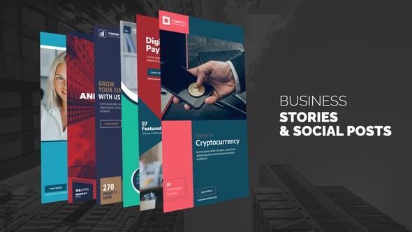 Videohive Business Stories & Social Post B75 Video Displays template preview