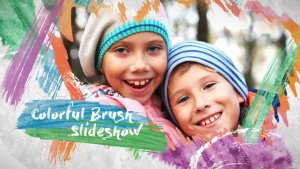 Colorful Brush Slideshow Video Displays template preview