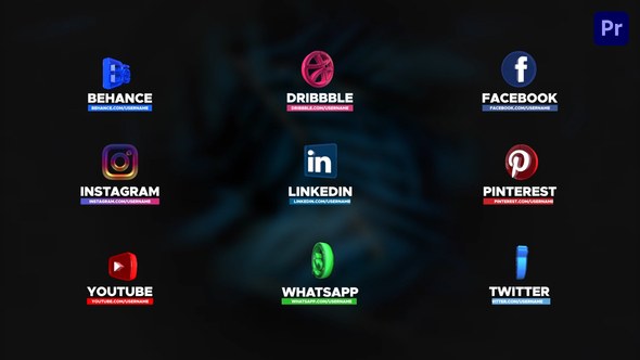 Social Media Pack 3D For Premiere Pro Premiere Pro template preview