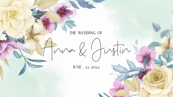 Romantic Wedding Invitation Mogrt Premiere Pro template preview