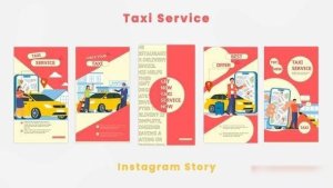 Videohive Taxi Service Instagram Story Elements template preview