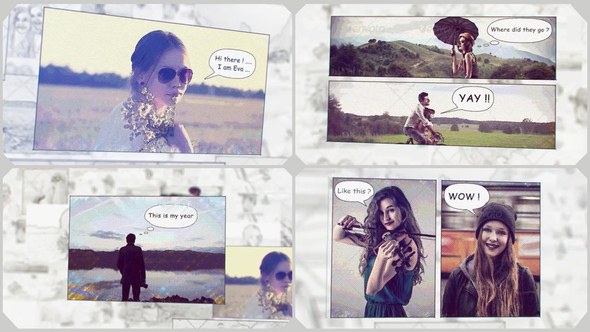 Hand Drawn Family Holiday Slideshow Video Displays template preview