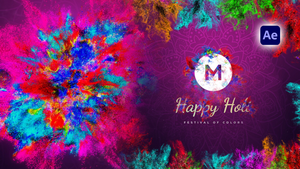 Videohive Holi Greetings Logo Reveal Logo Stings template preview