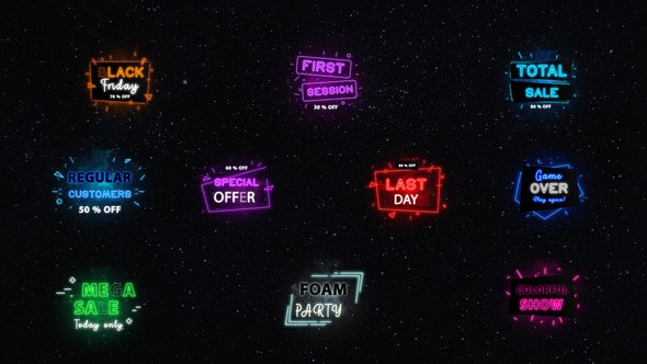 Videohive Neon Sale Titles || After Effects Titles template preview