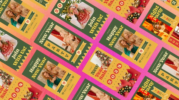 Videohive New Year Retro Stories Product Promo template preview